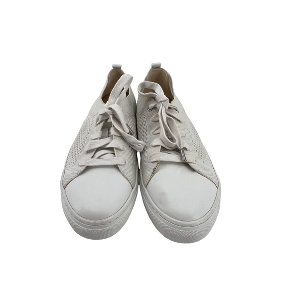 Banana Republic White Lace Up Perforated Sneakers Size 6 1/2 Women’s - Picture 3 of 9